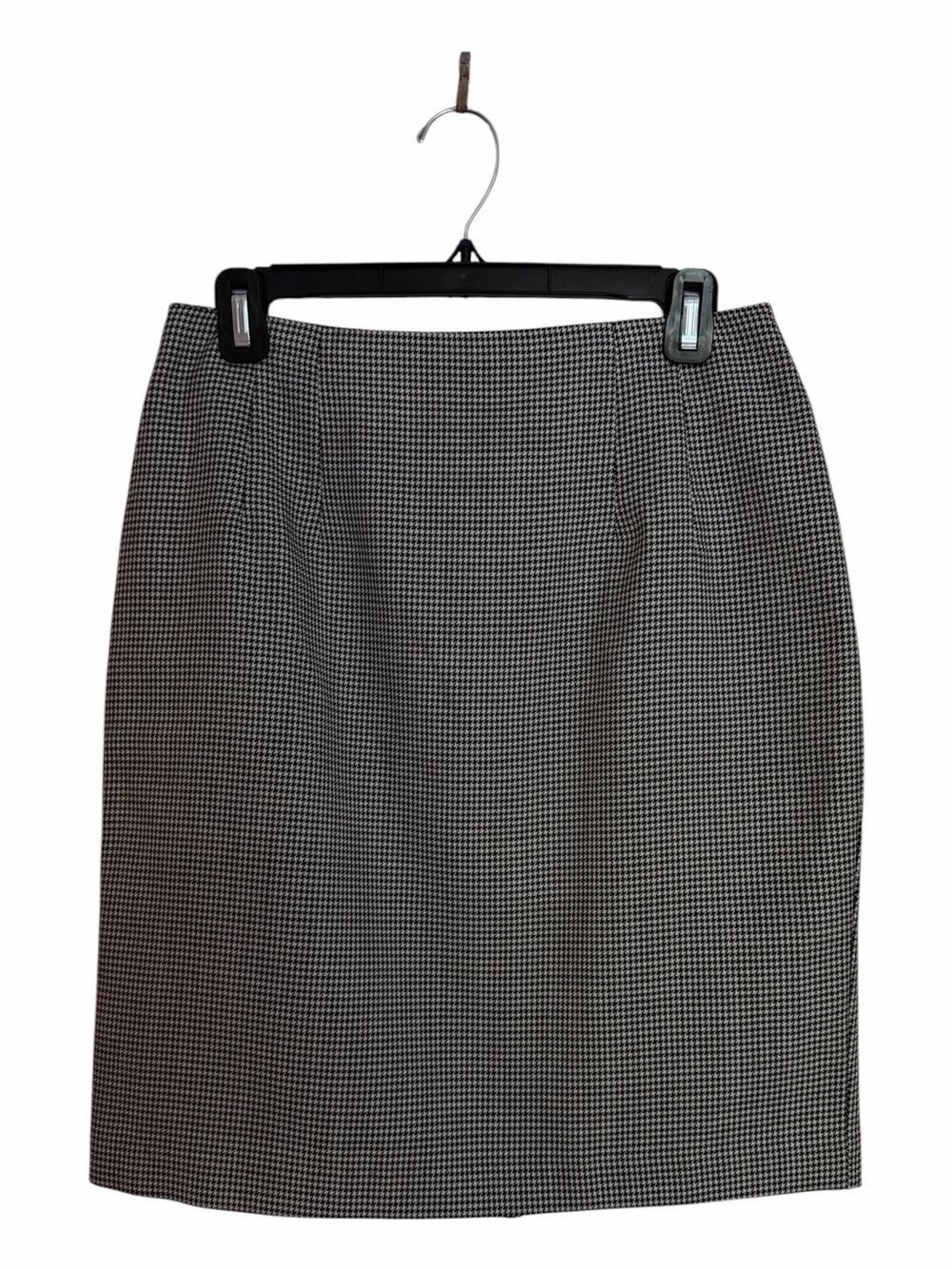 Classic Smart Parts Petites Houndstooth Pencil Black White Lined Skirt